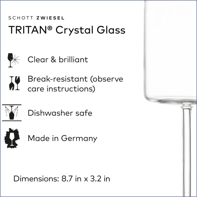 SCHOTT ZWIESEL Modo White Wine Glass (Set of 4), Straight-Lined Wine Glasses for White Wine, Dishwasher-Safe Tritan Crystal Glasses, Made in Germany (13.5 Ounce) - Image 3